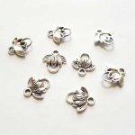 Blomster Charm Metall N°120 x 500 stykker Sølv