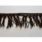 Fancy semsket frynser 10 cm bred mørk brun