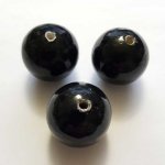 Rund perle i papier maché GT 30mm Sort