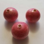 Rund perle i papier maché GT 30mm Rosa