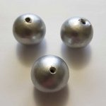 Rund perle i papier maché GT 30mm Sølv