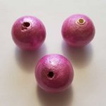 Rund perle i papier maché GT 30mm Fushia