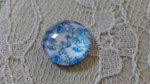 glass cabochon runde 12mm blå blomst 006 