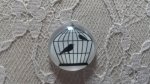 cabochon rundt glass 10mm fugler 009 