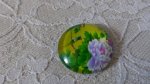 glass cabochon rund 25mm blomst 01-044 