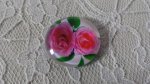 glass cabochon rund 25mm blomst 01-023 