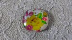 glass cabochon rund 25mm blomst 01-002 