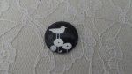 cabochon rundt glass 25mm fugler 012 