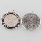 2 x 20mm sølv cabochonholdere, cabochon anheng 34AS 