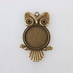 2 x 25mm bronse cabochonholdere, cabochon anheng 116AB 