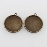 2 x 20mm bronse cabochonholdere, cabochon anheng 41AB 