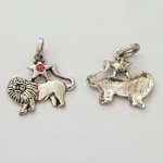 Stjernetegn charm Lion Silver Metal nr. 03 med rhinestones