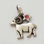 Stjernetegn charm Væren sølv metall nr. 03 med rhinestones