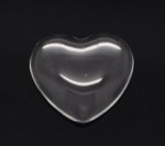 10 Cabochons Hjerter 14 x 15 mm i klart burrglass N°22