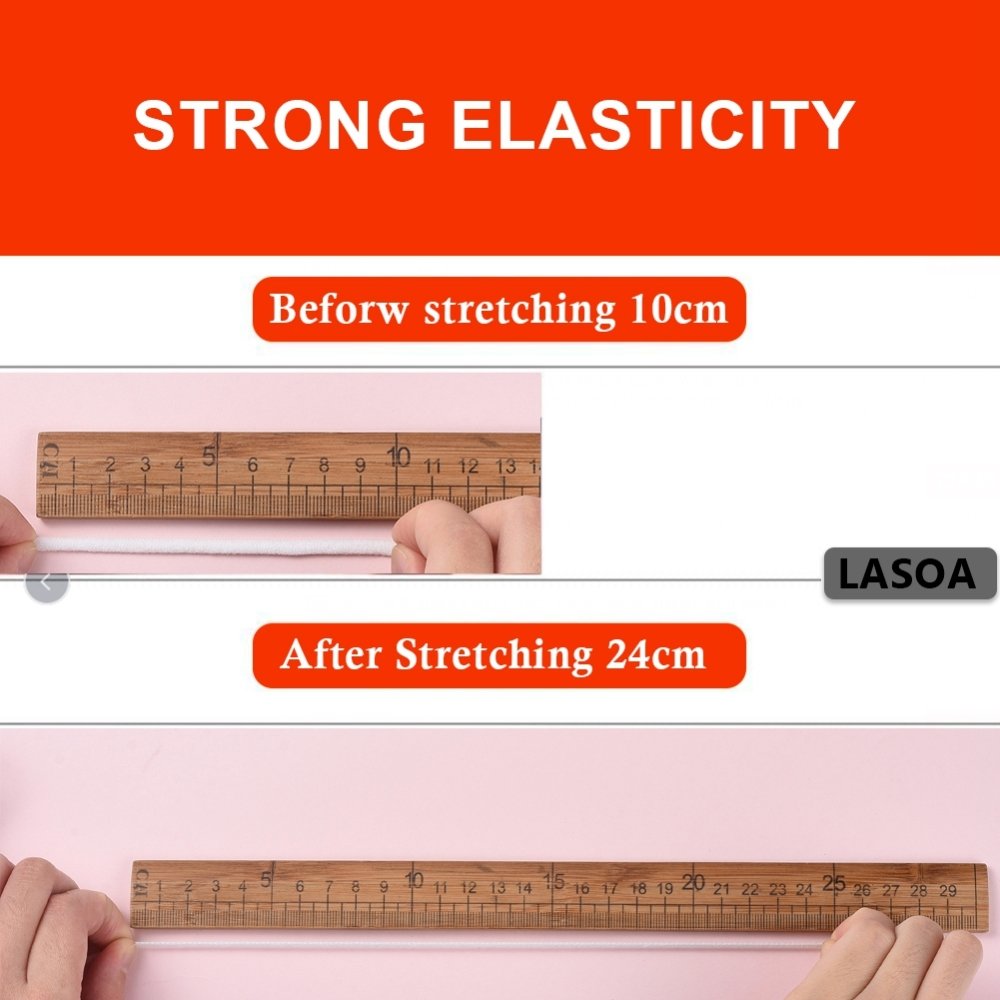 Flat Polyester Elastisk 4 mm per meter