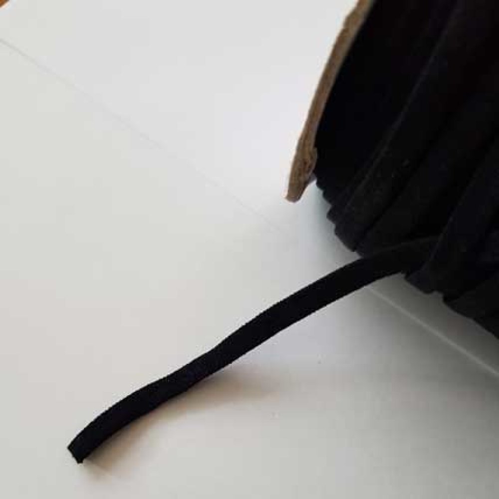 Elastisk Polyester Nylon Flat 4 mm svart x 100 meter