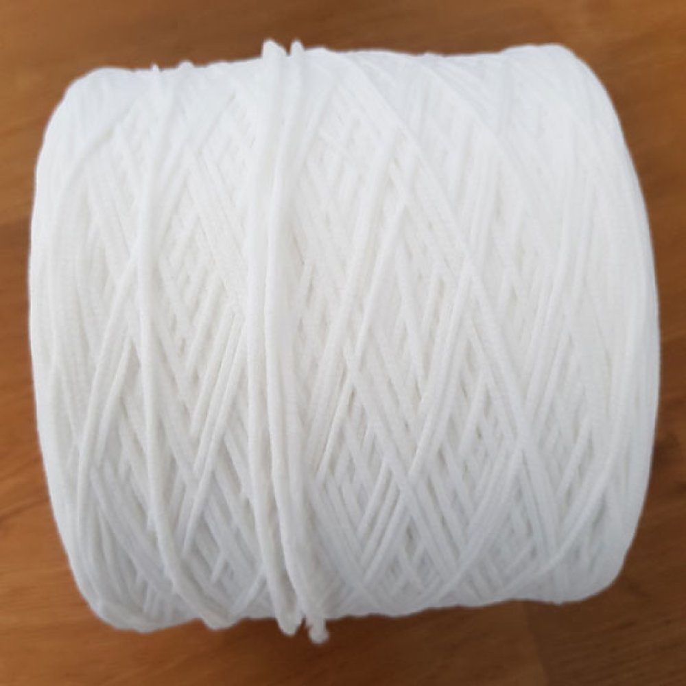 Elastisk maske Polyester rund 2,2 mm Hvit x 20 Meter