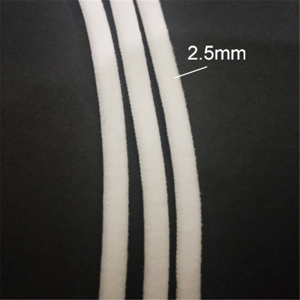 Elastisk maske Polyester rund 2,5 mm Hvit x 6,5 meter