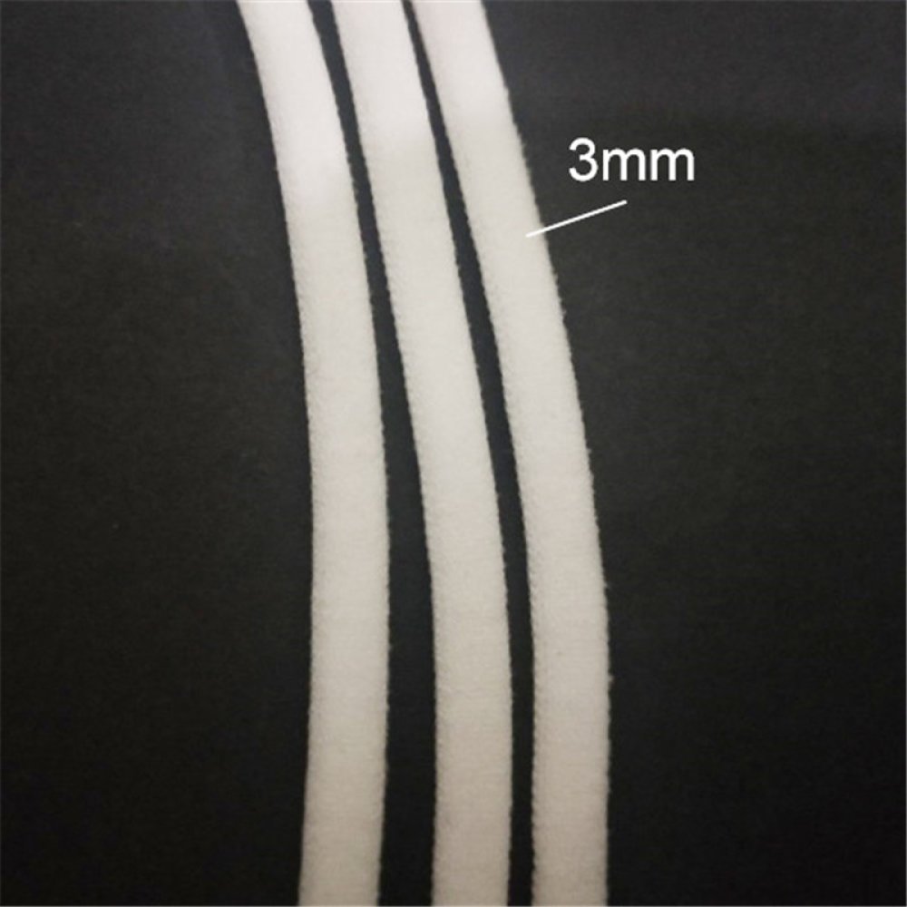 Elastisk maske Polyester rund 3 mm Hvit