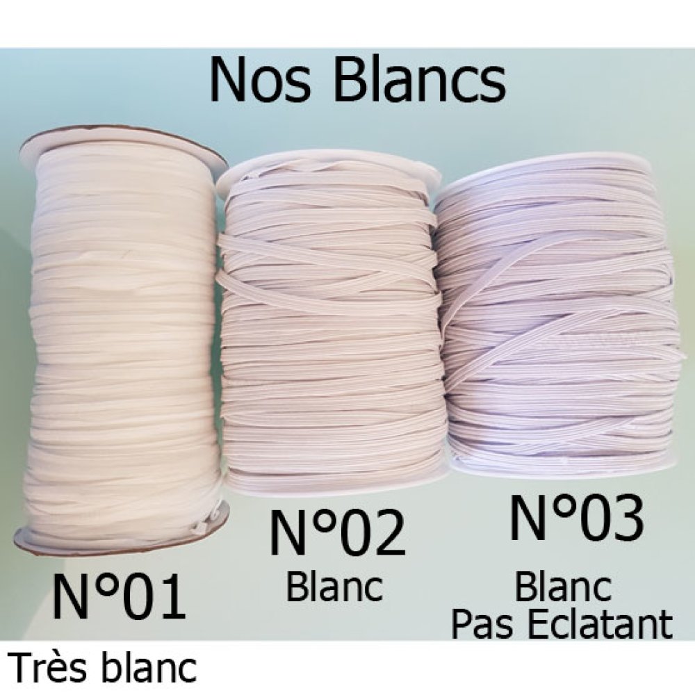 Flatmaske elastisk 3 mm x 150 m Hvit