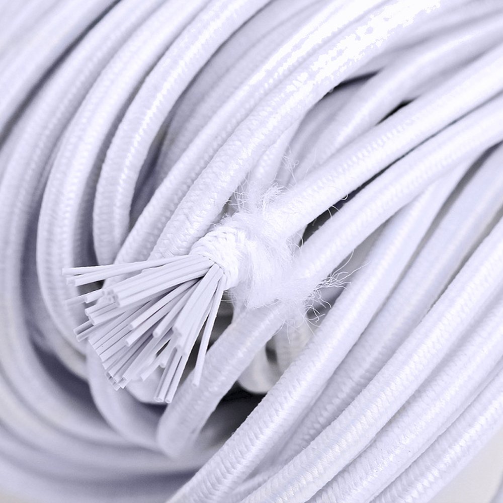Elastisk maske rund 2,5 mm Hvit til 10 cm