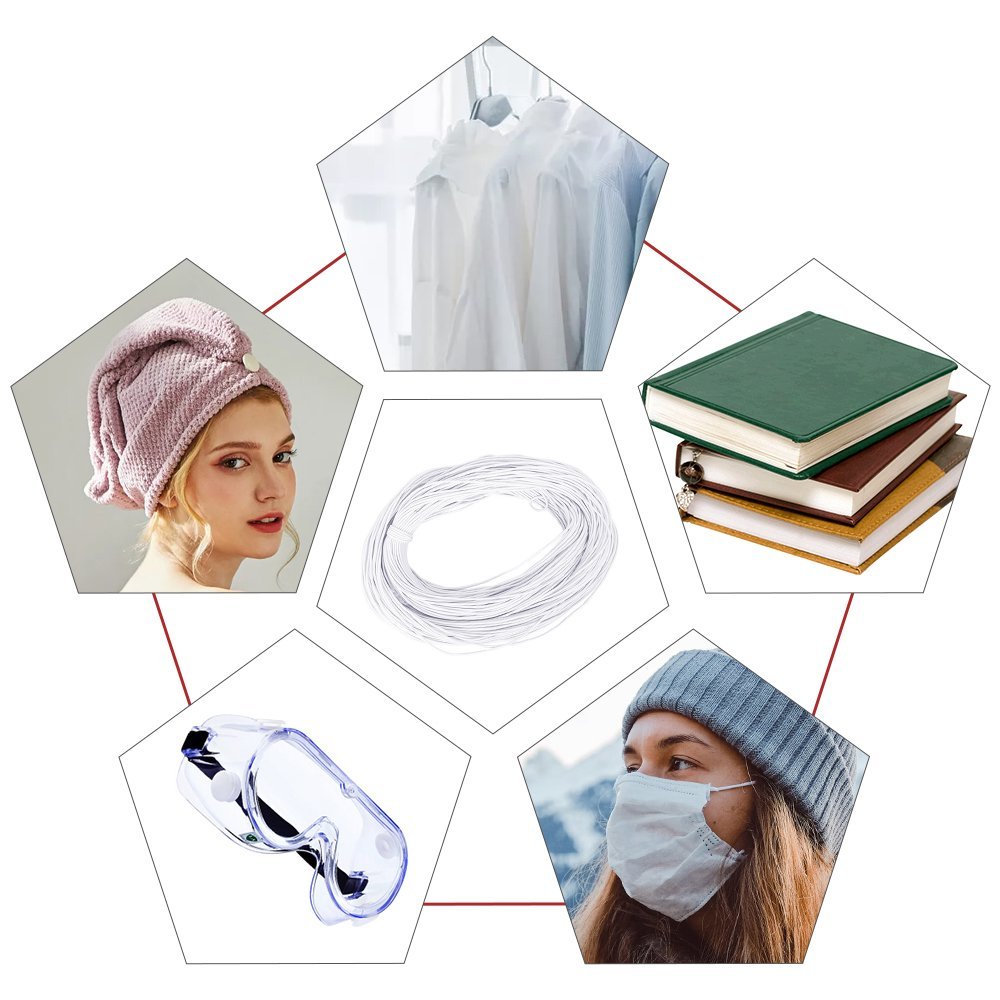 Elastisk maske rund 2,5 mm Hvit til 10 cm