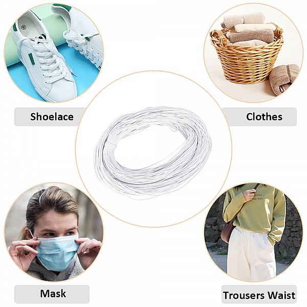 Elastisk maske rund 2,5 mm Hvit til 10 cm