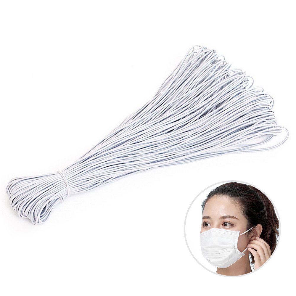 Elastisk maske rund 2,5 mm Hvit til 10 cm