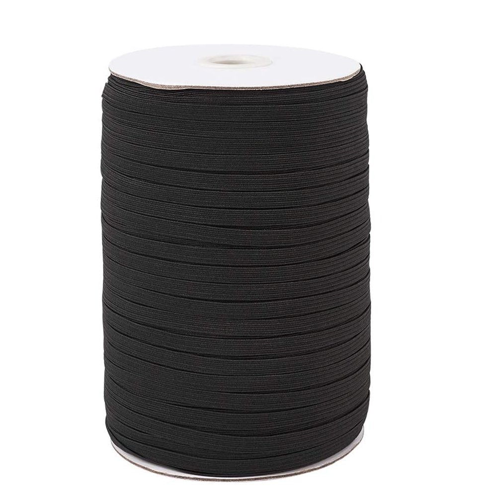 Flatt elastisk 5 mm svart per meter