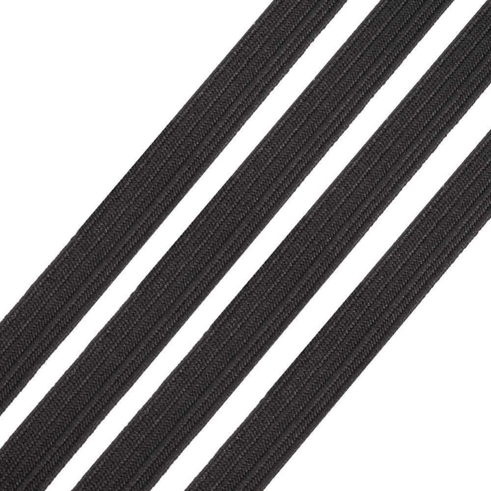 Flatt elastisk 5 mm svart per meter