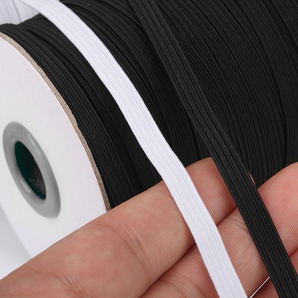 Flatt elastisk 5 mm svart per meter