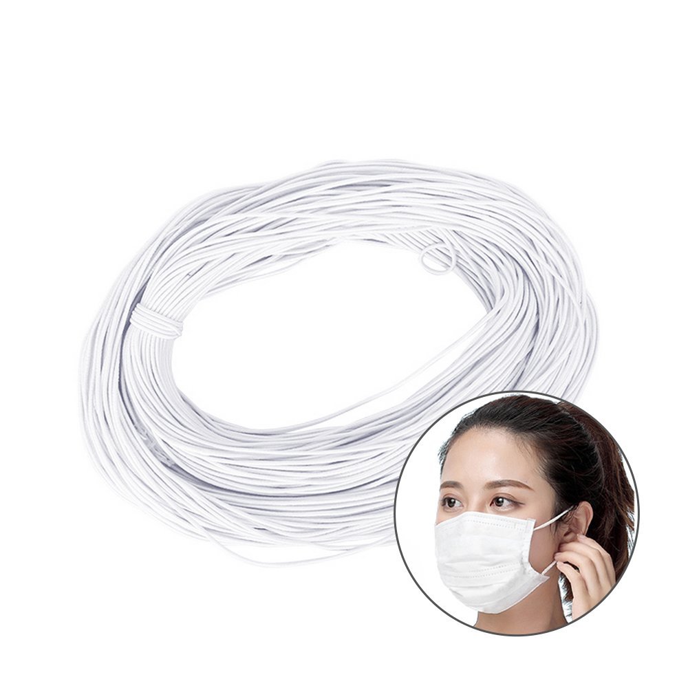 Elastisk rund 2,5 mm Hvit x 10 meter