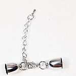 Apprêt bijoux: fermoir mousqueton avec embouts cloches