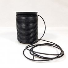 50m rund lærsnor diameter 2 mm svart