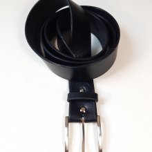 Ceinture homme en cuir, coloris noir.