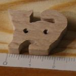 Knapp katt 25mm massivt tre håndlaget utsmykning scrapbooking kjæledyr