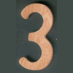 Nummer 3 ht 10cm i tre for å holde fast