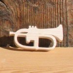 Miniatyr Bugle-figur i massivt tre, håndlaget