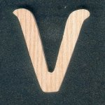 V-bokstav i asketre høyde 5 cm