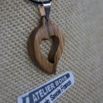 eik hjerte anheng, trebryllup, valentinsdag, tre og natur smykker, håndlaget