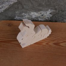Puslespill i massivt tre med 5 biter Hetre kanin, bondegårdsdyr