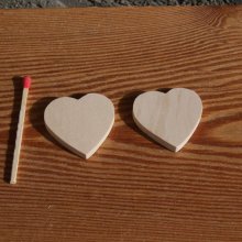 Figurine hjerte 3x3 i massivt tre som skal males, bryllupsdekorasjon, Valentinsdag, trebryllup