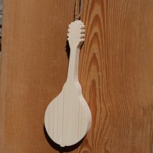 Massivt tre mandolin ht15cm, musikalsk bryllupsdekorasjon håndlaget musiker gave