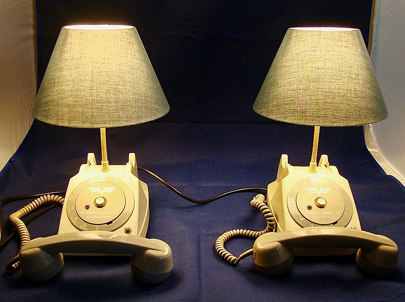 lufttelefon nattbordlampe sett 