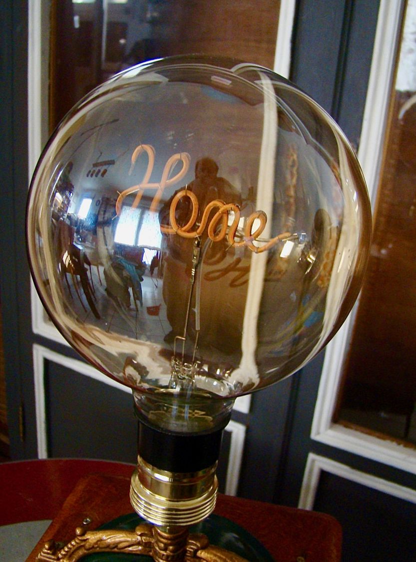 Gammel kaffemøllelampe EDISON