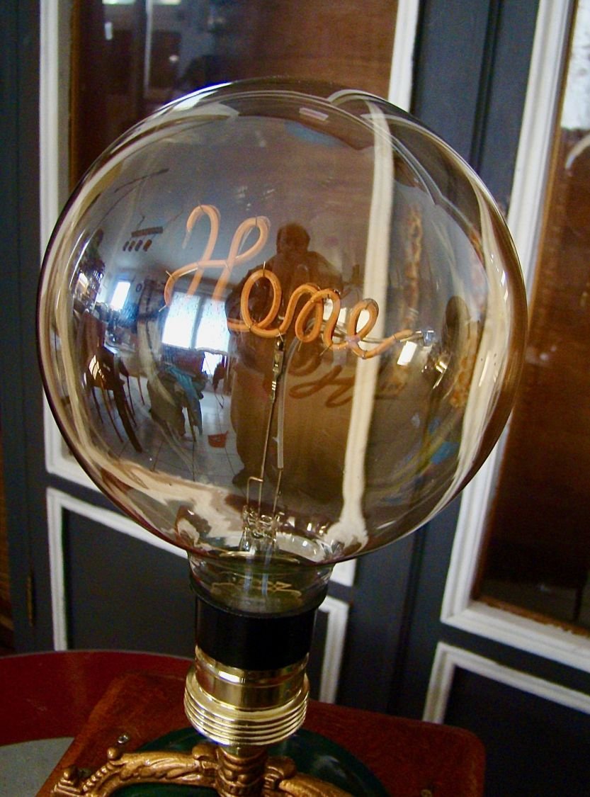 Gammel kaffemøllelampe EDISON