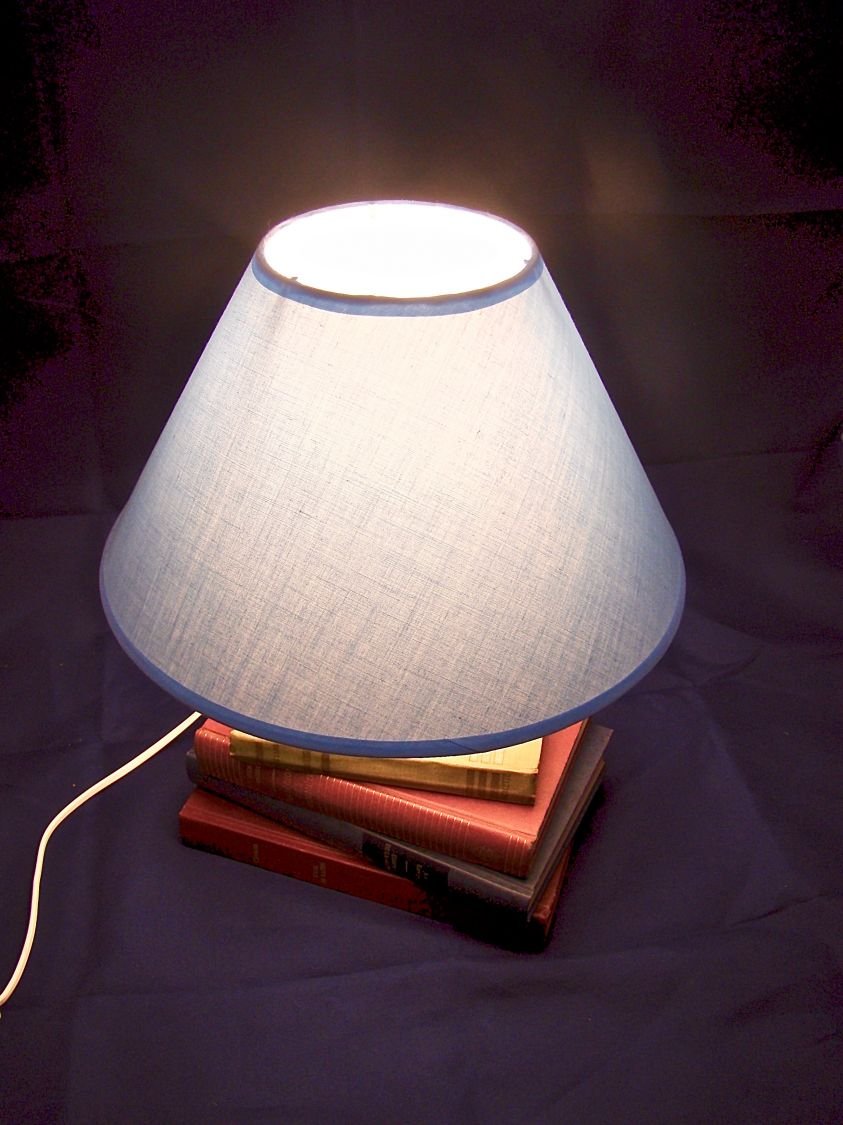 Gammel boklampe, blå 