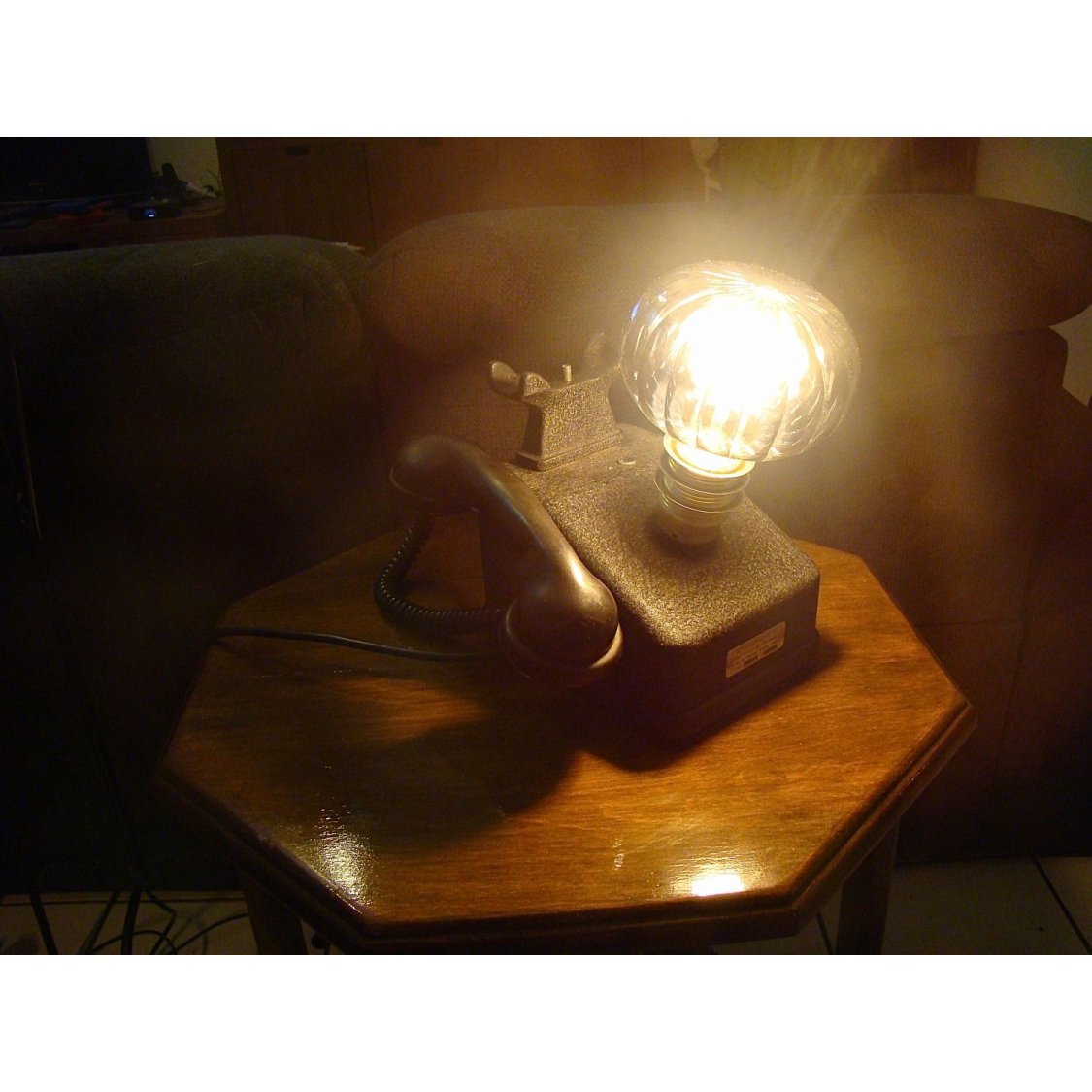 Retro steampunk telefonlampe