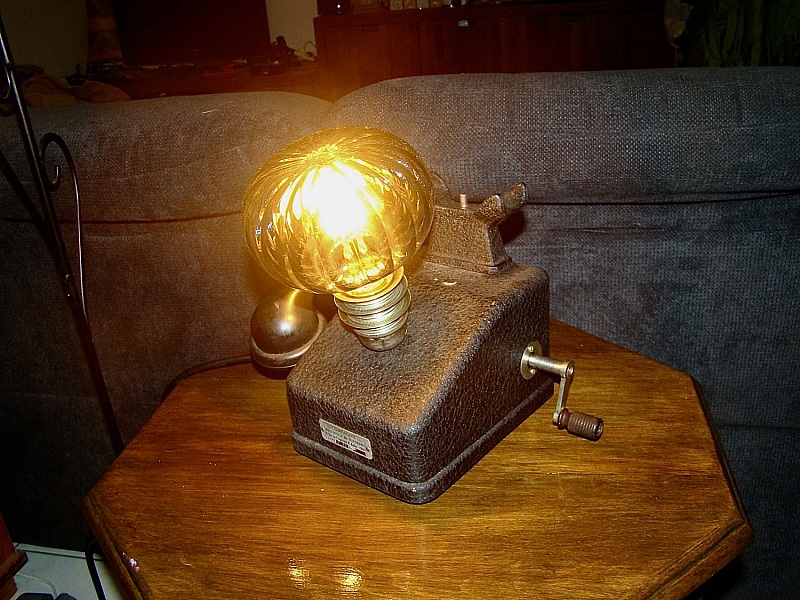 Retro steampunk telefonlampe