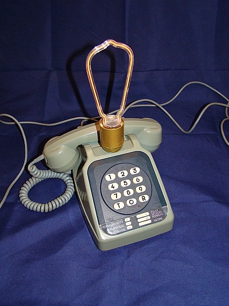 80 'stil bl&aring; neon telefonlampe 